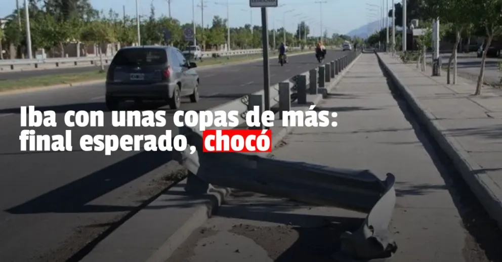 Manejaba ebrio y chocó contra un guardarraíl 