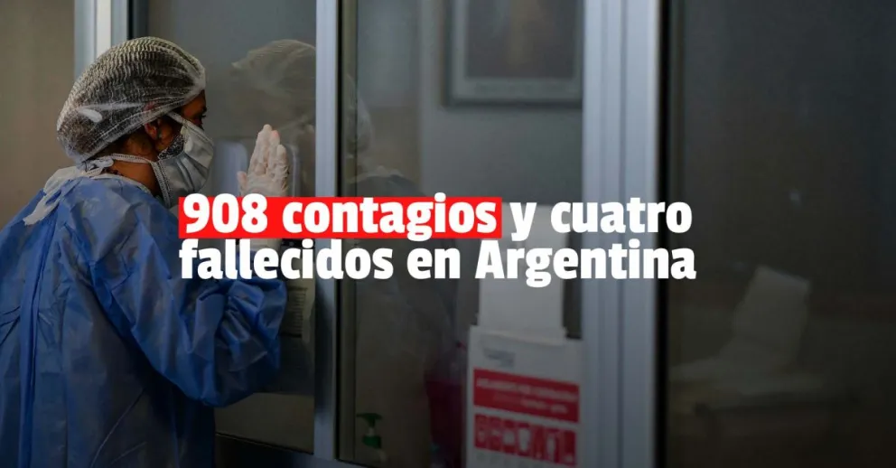 Hubo 908 nuevos casos de covid y cuatro muertes en todo el país 