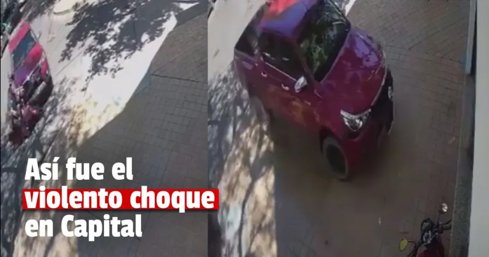 Así fue el violento choque que dejó a un motociclista herido