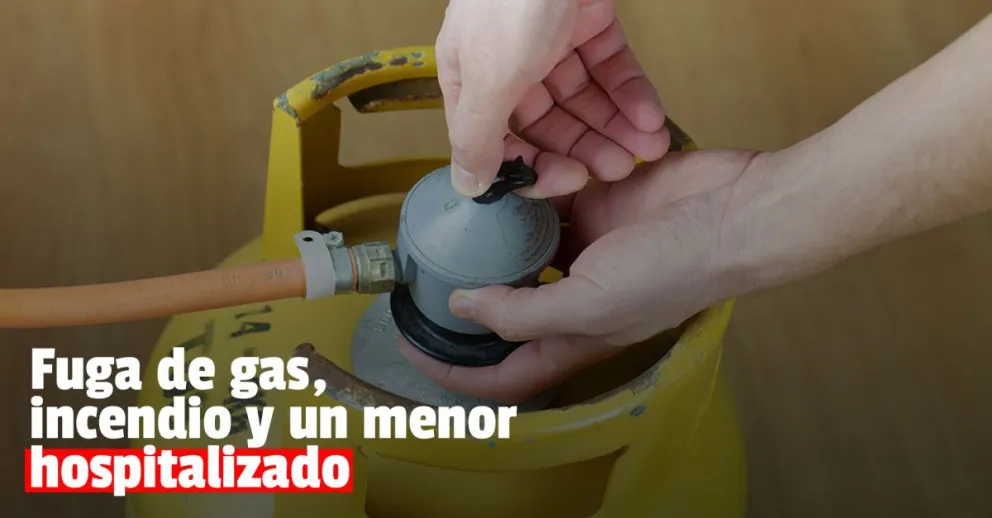 Por una fuga en una garrafa se incendió una casa y un menor terminó hospitalizado
