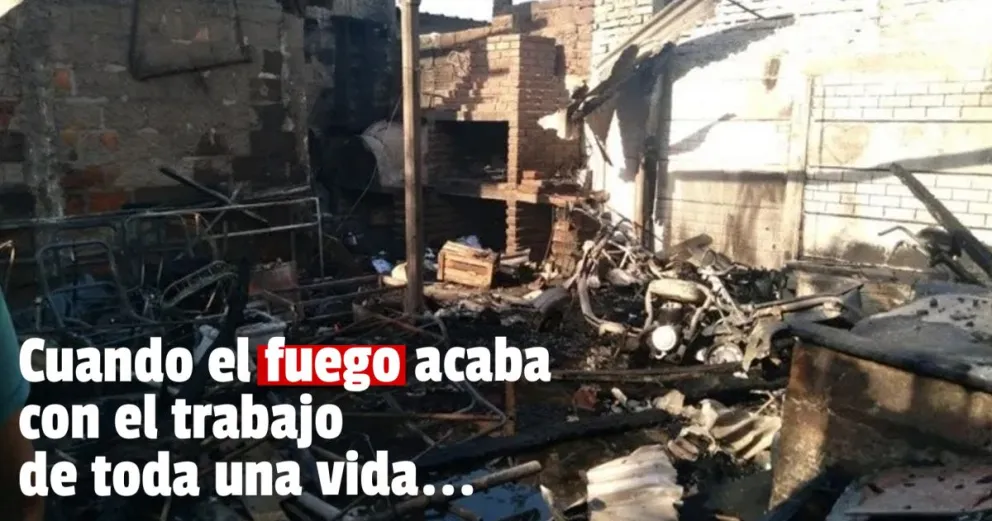 Pérdidas totales en una carpintería de Chimbas por un incendio