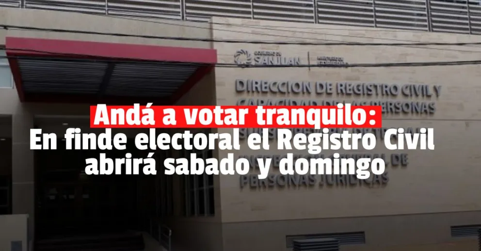 El Registro Civil y un funcionamiento extra en elecciones 