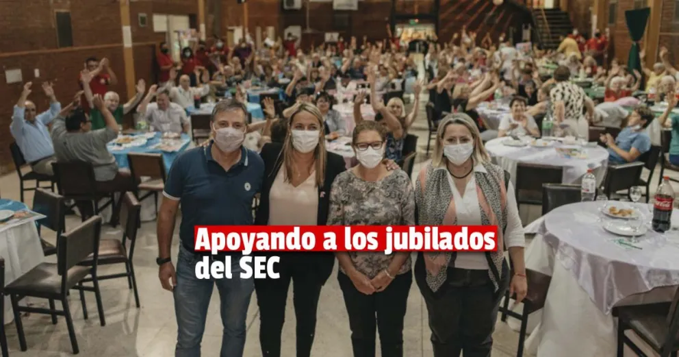 El Frente Todos acompaño el festejo de los jubilados mercantiles