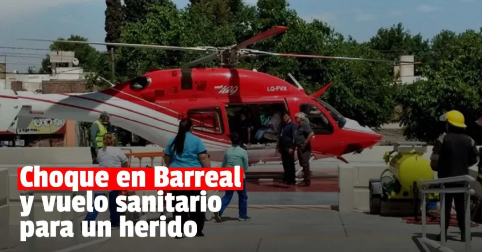 Un hombre fue trasladado en vuelo sanitario al Hospital Rawson tras un siniestro vial 