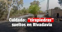 Preocupación por “tirapiedras” sueltos en Rivadavia 