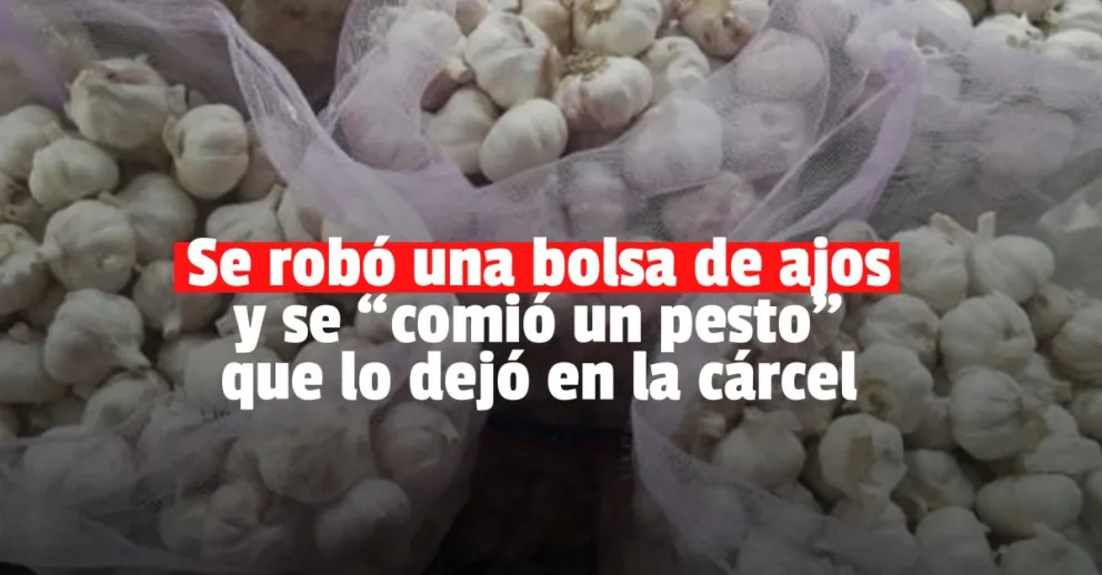Se robó una bolsa con ajos y terminó detenido 