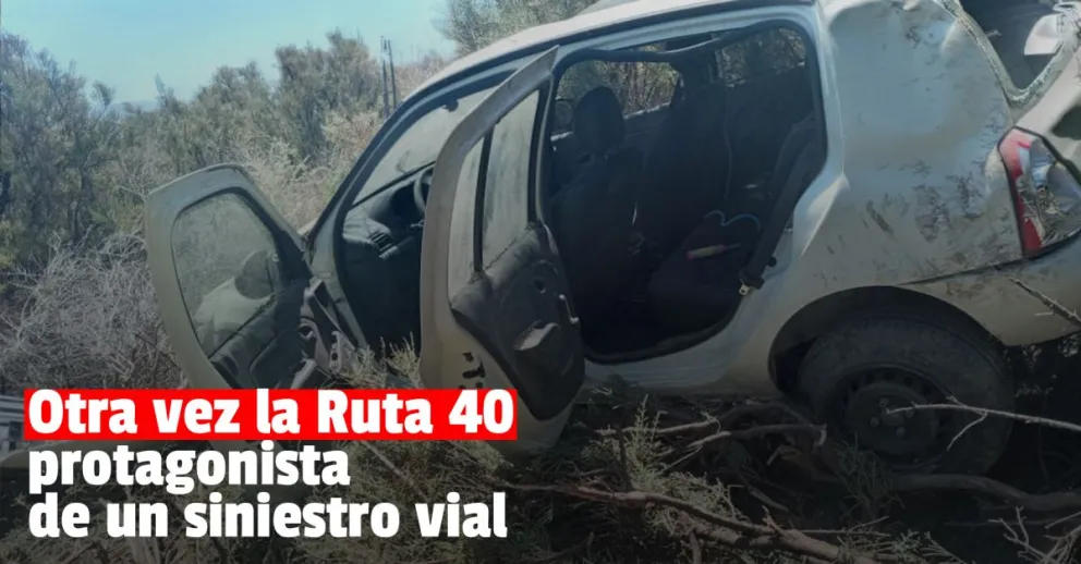 Una mujer y sus dos pequeños hijos volcaron en la Ruta 40