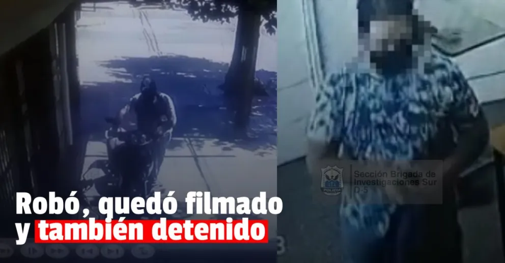Robó una moto en pleno centro, quedó filmado y lo detuvieron